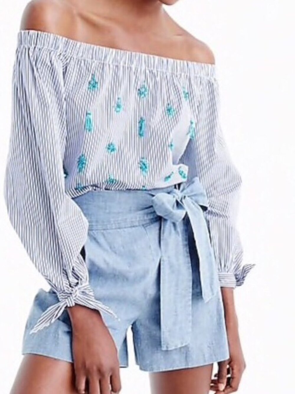 J.Crew off the shoulder blouse jewelry decor* 14